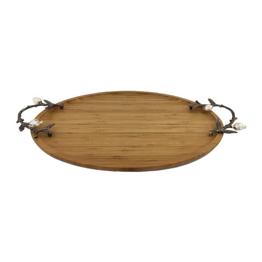 WB1067 Oval Tray Wood Med ORCHID 6c
