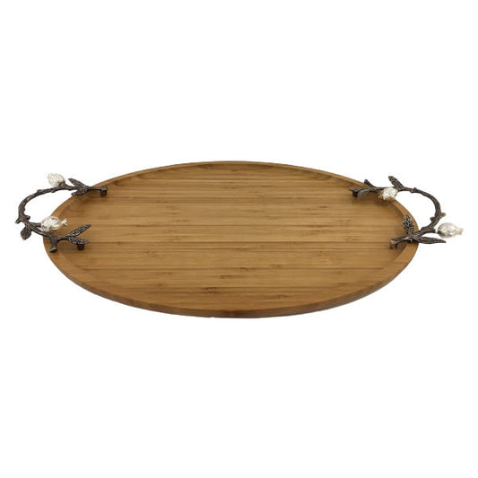 WB1068 Oval Tray Wood Lrg ORCHID 6c