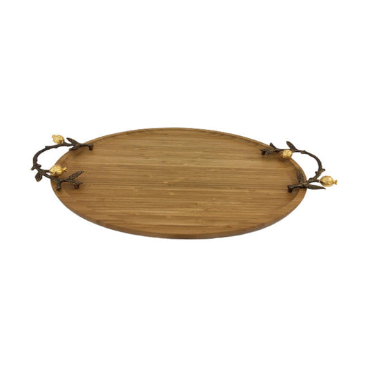 WB1069 Oval Tray Wood Sml ORCHID 12c