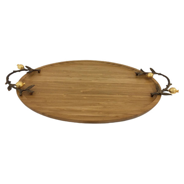 WB1071 Oval Tray Wood Lrg ORCHID 6c