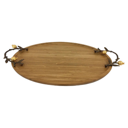 WB1071 Oval Tray Wood Lrg ORCHID 6c