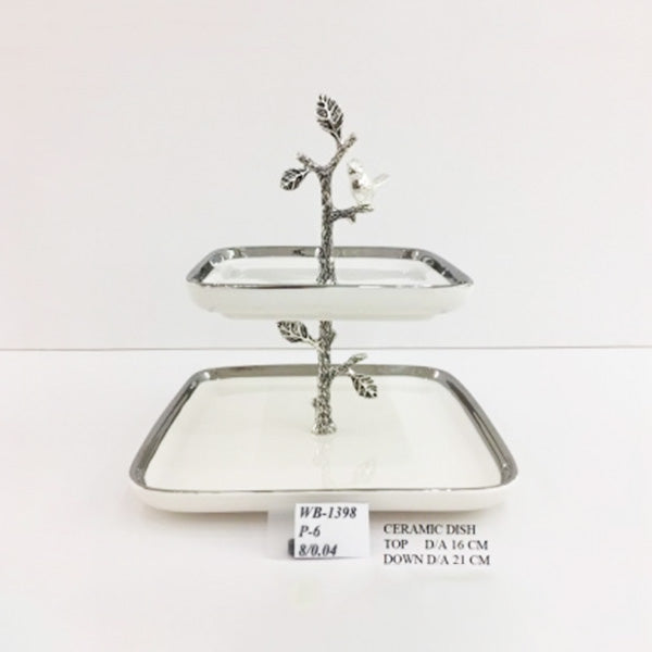 WB1398 2 TIER SWEET DISH 16x21cm (S)