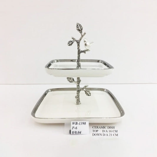 WB1398 2 TIER SWEET DISH 16x21cm (S)