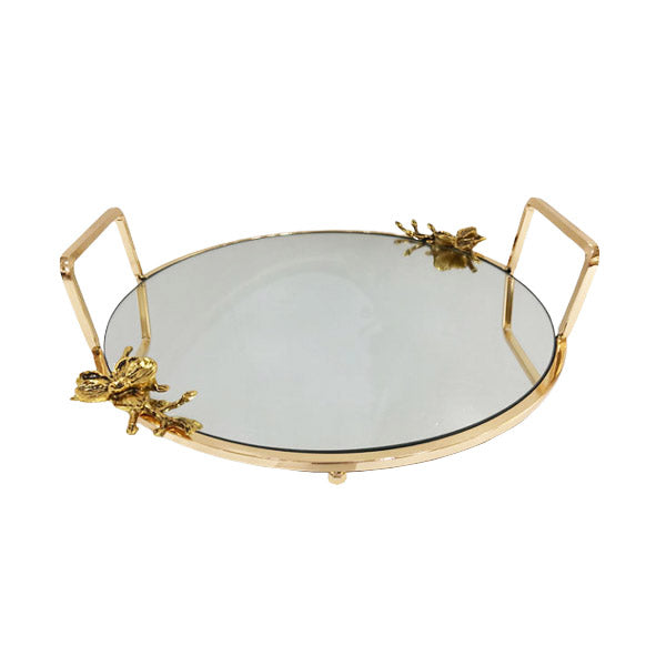 WB331 ORCHID Round Mirror Tray (G)