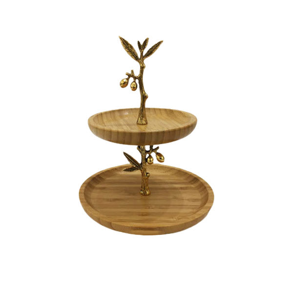 WB505 Wood 2Tier Round Pastry ORCHID
