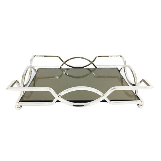 WB568 Rect Black Mirror Tray ORCHID 8c