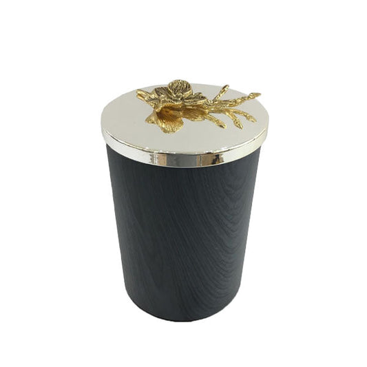WB744 Jar Black Silver Large ORCHID 24c