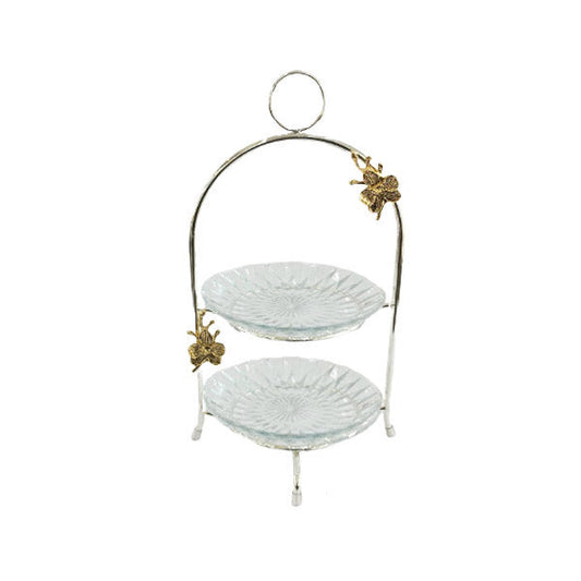 WB769 2Tier Glass Pastry Stand (S)ORCHID
