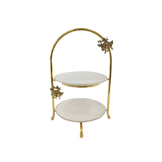WB831 2Tier White Plate Pastry (G)ORCHID