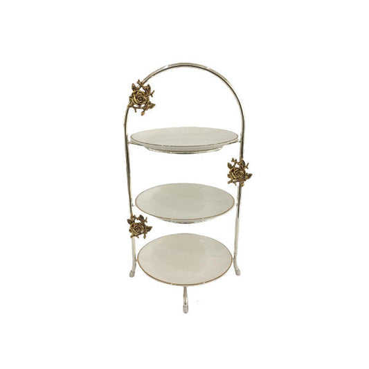 WB834 3Tier White Plate Pastry (S)ORCHID