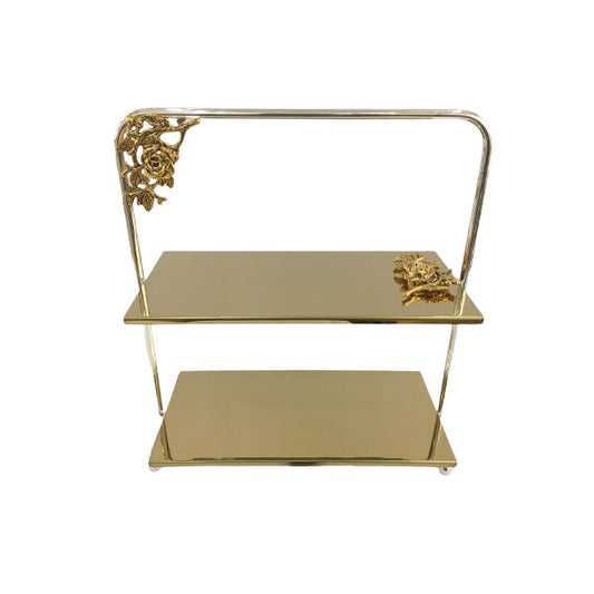 WB836 2 Tier Rect Serving Stand G ORCHID