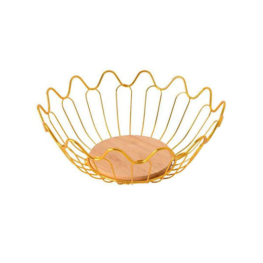 YM046G Fruit Basket Wire Gold 48c