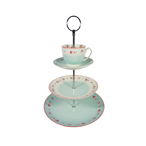 ZP099 3Tier Pastry Flower BLUE ANGELA 12