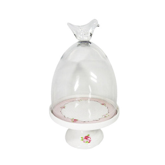 ZP267 CakeDish With Cover Pink ANGELA 6c