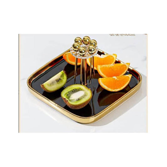 ZQ-106 Square Fruit Plate Black 48c