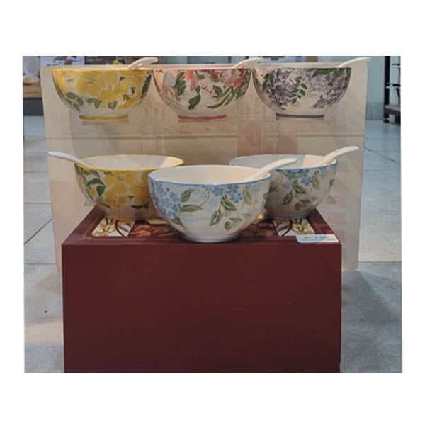 ZQ-118-6 Pcs Bowls Set With Spoon 16c