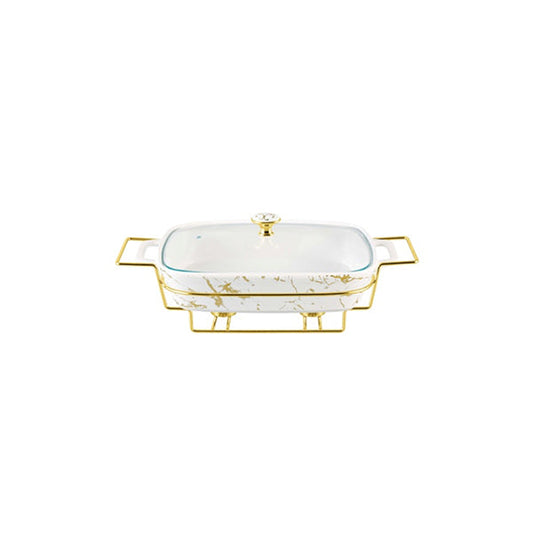 BR4011 13"RECT. CASSEROLE CANDLE STND 4c