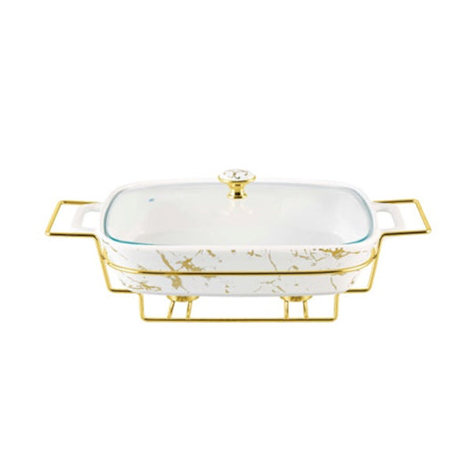 BR4012 16"RECT. CASSEROLE CANDLE STND 4c