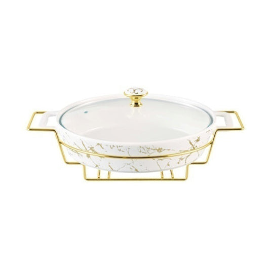 BR4015 17"OVAL CASSEROLE CANDLE STAND 4c
