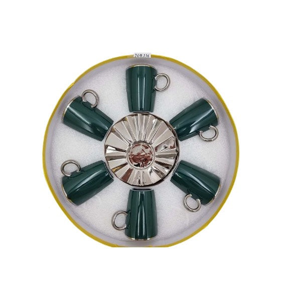 MG322 6pcs Cup Saucer Green-Long 8c