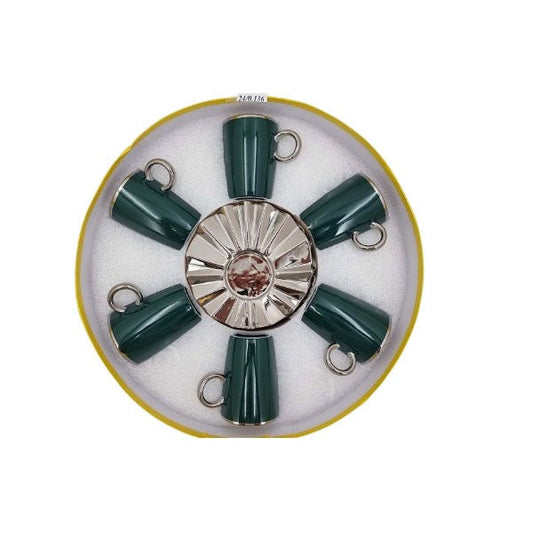 MG322 6pcs Cup Saucer Green-Long 8c