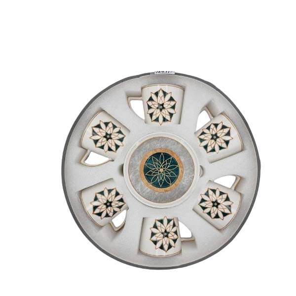 MK202 6pcs Cup Saucer GreenDesign 8c