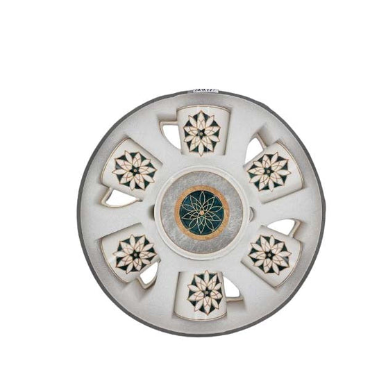MK202 6pcs Cup Saucer GreenDesign 8c