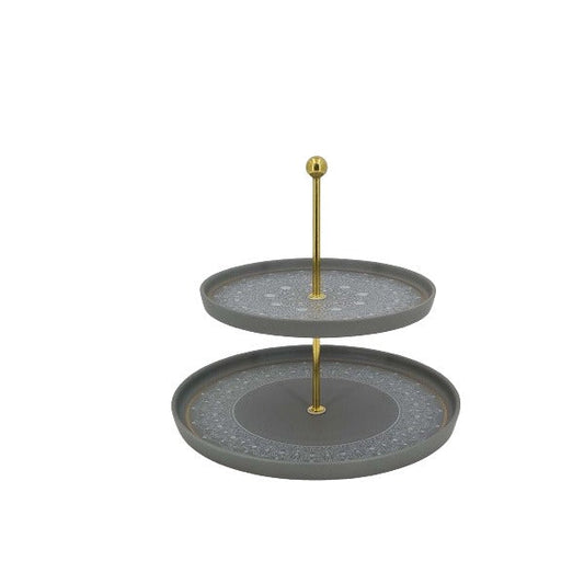 MK293 2Tier Pastry Gray Half-Design 12c