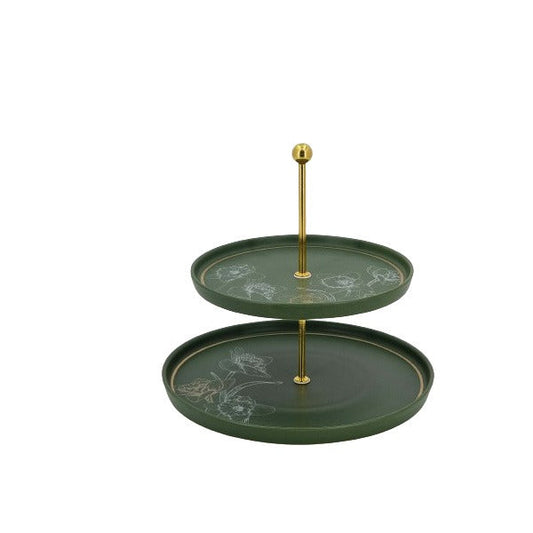 MK321 2Tier Pastry Stand Green 12c