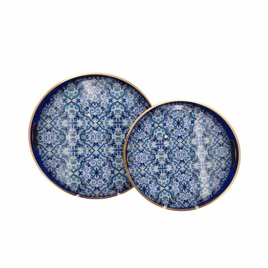 RY150 2Pcs Round Serving Tray Curved 4c